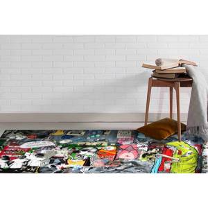 Tapis imprimé : Abstrait, moderne, personnalisé, graffiti Banksy, décoratif, tendance, avec poils doux - Product Image 4