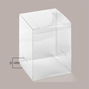 Boîte de présentation en plastique ABS transparente avec effet de fibre blanche 250x250H300mm Rectangle 5 pièces papier fond numéro de modèle boîte en PVC - Product Image 4