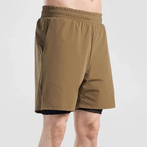 Short de sport décontracté pour hommes de haute qualité 100% Polyester taille élastique respirant taille moyenne Style solide décoration personnalisable - Product Image 2