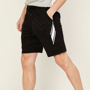 Short en coton décontracté personnalisé pour hommes, motif solide avec fermeture à la taille élastique, fabricant OEM, en vente - Product Image 2