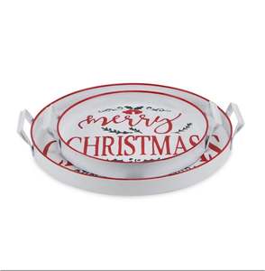 Plateau de service de table basse en métal blanc pour la décoration de la maison hôtel restaurant bar ustensiles de cuisine décor de table fabriqué en Inde vente en gros - Product Image 5