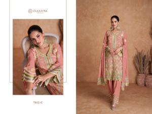 Diseñador Heavy Creep Silk Palazzo Dupatta con Secuencia de trabajo de bordado de impresión multidigital para ocasiones de fiesta India pakistaní - Product Image 4