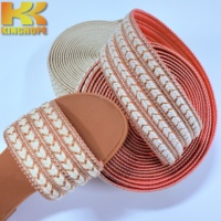 Ruban tissé Chevron Kinghope avec garniture en strass argentés et fil métallique doré pour chaussures