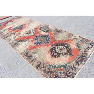 Tapis de 4,7 x 12,6 pieds, tapis vintage, tapis turc en laine rouge à motifs floraux - Product Image 4