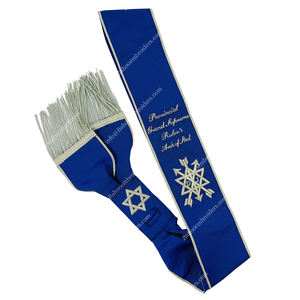 MASONCI REGALIA ORDEN DE MONITOR SECRETO GRAND SASH CON BORDADO HECHO A MANO Y CINTA LISA MAROON - Product Image 6