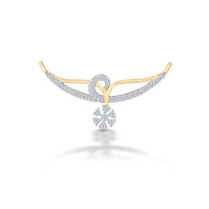 Collar Mangalsutra Floral con Diamantes en Oro Amarillo para Mujer - Product Image 2