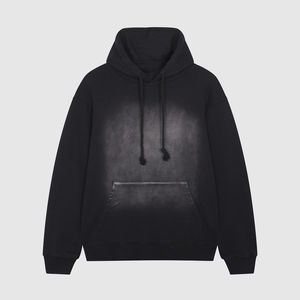 Sudaderas Vintage Desteñidas por el Sol para Hombre, Ropa Urbana Personalizada, Doble Capa Cosida, Desgastada con Ácido, Gris, Gruesa, 100% Algodón Felpa - Product Image 5