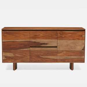 Aparador ancho con puertas de madera maciza y cajones para sala de estar - Product Image 1