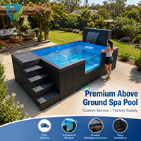 Piscine commerciale hors sol en fibre de verre de 40 pieds, collection Infinity Horizon pour hôtels et complexes hôteliers, grande capacité