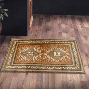 Red Medallion <b>Rug</b>: Ethnic <b>Boho</b> Turkish Style, Non-Slip Carpet,Chenille <b>Rug</b> - Product Image 4