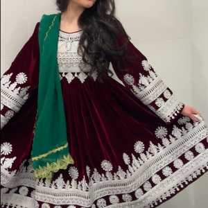 2025 dernier Vintage modeste broderie florale dentelle fermeture éclair robe bouton naturel toutes les saisons afghani robe de soirée prix de gros - Product Image 4