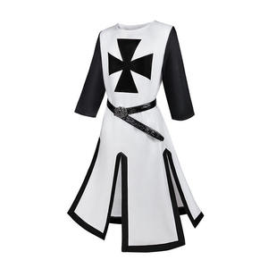 Túnica de Caballero Templario Medieval, disfraz de algodón de manga completa hecho a mano, traje de Cosplay de Feria Renacentista histórica (cinturón no incluido) - Product Image 3