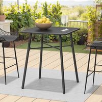 Ensemble table et chaises de restaurant commercial en acier inoxydable industriel moderne, durable, polyvalent, facile à assembler, utilisation intérieure/extérieure