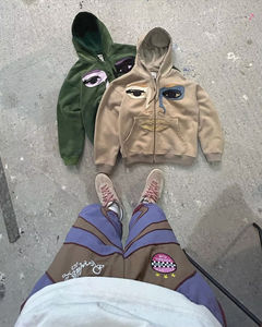 Custom Top Quality 500 Gsm Heavy Weight Cotton Terry Patch Embroidery <b>Zip</b> <b>up</b> <b>Hoodie</b> for Man - Product Image 5