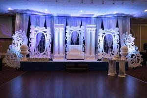 Amazing South Indian Wedding Stage Setup pour Srilankan Wedding Fiber Manavarai Temple Backdrop for Party - Product Image 5