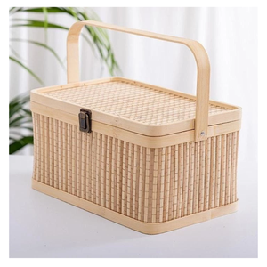 PANIER CADEAU EN BAMBOU FAIT MAIN POUR LE NOUVEL AN LUNAIRE OU LE PIQUE-NIQUE DE TET ÉCOLOGIQUE ET RÉUTILISABLE DU VIETNAM - Product Image 4