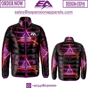 Haute personnalisé bicolore couleur bloqué rembourré bulle doudoune hiver chaud entièrement sublimé imperméable coupe-vent col montant - Product Image 2