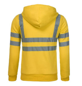 Veste de sécurité pour vêtements de travail de construction d'hiver en toile colorée de haute qualité avec col rond et décoration de poche pour hommes - Product Image 4