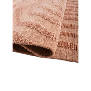 Alfombra de Lana Anudada a Mano Zuri, Rojo Naranja AKWL-1962, Estilo Kilim para el Hogar, Abstracta, para Entrada, Sala de Estar, Pasillo, Rectangular de 9x12 - Product Image 2