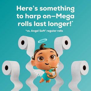 Angel Soft Toilet <b>Paper</b>, 16 Mega <b>Rolls</b> = 64 Regular <b>Rolls</b>, Soft and Strong Toilet Tissue - Product Image 3