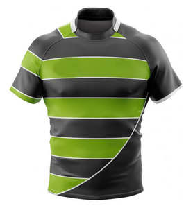 Vente en gros de vêtements de football pour le rugby en polyester 100%, maillots de sublimation respirants imprimés personnalisés, uniformes de rugby de conception libre - Product Image 1