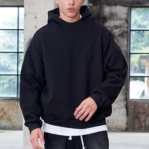 Sweat à capuche court unisexe, streetwear, surdimensionné, impression personnalisée, logo, coupe ample, homme, 100% coton, hiver, poids lourd - Product Image 1