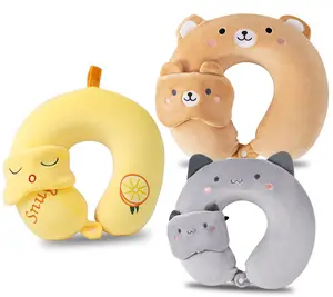 Cartoon U-Shaped Curved Conformity Relieves Cervical Pressure Neck Pillow