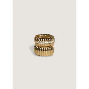 Solis Ribbed Pav Diamond Hoop <b>Earrings</b> Luxurious Diamond Jewelry - Product Image 5