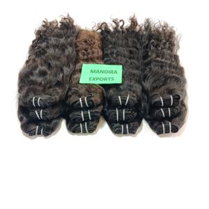 100% Raw proveedor virgen natural cabello humano color negro onda larga rizado ondulado paquetes indio templo extensiones de cabello humano - Product Image 3