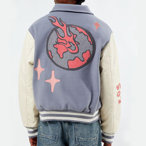 OEM Manufacturer High Quality Men's College Letterman Winter Stand <b>Jacket</b> Custom <b>Baseball</b> <b>Bomber</b> Chenille Embroidery Leather - Product Image 3