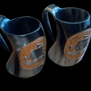 Corne à boire polie pour bière et boissons artisanales, mug en corne robuste pour une utilisation intensive, mug en corne fabriqué à la main - Product Image 1