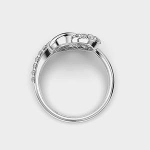 Bague de fiançailles en diamant de laboratoire taille ronde 1,80 carat, avec bande éternelle en forme de cœur, bijoux de mariage style décontracté pour femme - Product Image 5