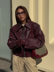 Chaqueta de doble cara 2025 para mujer, abrigo informal, sobrecamisa elegante, botón Vintage, moda de otoño - Product Image 3