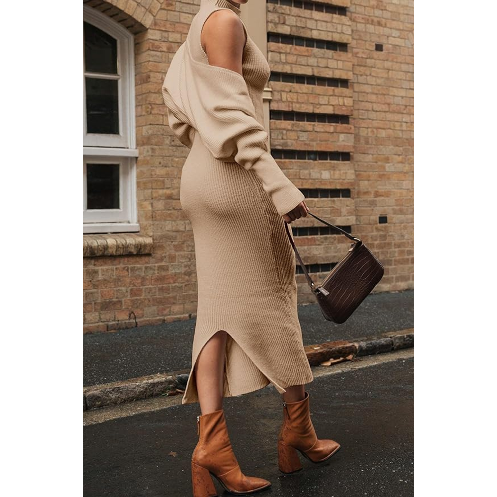 Bodycon Casual Basic Going Out Dresses Women's Knit Midi Tank Dress 2024 Fall Long Sleeve Ribbed Crew Neck Dress Bodycon Casual Basic Going Out Dresses Women's Knit Midi Tank Dress 2024 Fall Long Sleeve Ribbed Crew Neck Dress