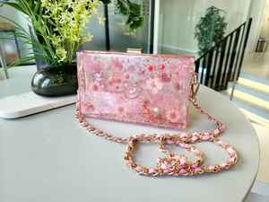 Stylish Resin <b>Box</b> Clutch <b>Handbag</b> | Modern Waterproof Eco-Friendly Women's Wedding Evening Purse | Party Reception Special Bag - Product Image 5