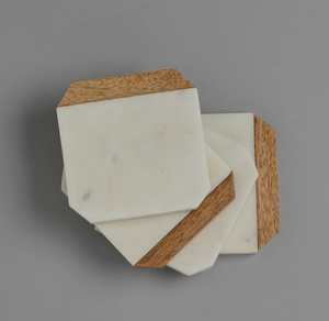 Posavasos de mármol de madera Posavasos aislados de mármol personalizados Decoraciones de Mesa de la mejor calidad Artículo Posavasos de mármol - Product Image 2