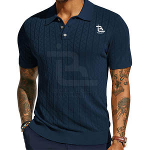 Camisetas de polo de punto con textura transpirable para hombre, camisetas de polo con logotipo personalizado impreso para hombre, camisetas de polo con estilo para hombre - Product Image 1