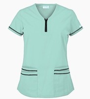 Ensembles de blouses médicales unisexes de haute qualité, personnalisables pour hôpitaux, col en V, manches courtes, avec détection d'aiguilles et thermocollage sans couture