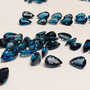 Topaze bleue de Londres super bleue, pierre précieuse en vrac, coupe naturelle mixte, certifiée par un tiers, 5-15 carats, taille de bague disponible, Jaipur - Product Image 4