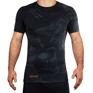 Ropa de baño de media manga de secado rápido para hombre, Fitness elástica para ropa de baño, espalda sublimada negra, tamaño adulto - Product Image 6