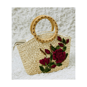 Natural Water Hyacinth Bag - Hand Woven Water Hyacinth Bag - Women's <b>Handbags</b> - Handmade Creative Water Hyacinth Sustainable - Product Image 2
