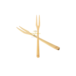 Fourchette à fruits en bois naturel, ustensile de cuisine écologique et durable pour les fêtes, la découpe et le service de viande - Product Image 4