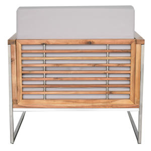 Set da Giardino Artemis con Sedia Pieghevole, Design Moderno in Legno di Acacia e Resina, Arredamento da Esterno per Patio o Spiaggia - Product Image 2