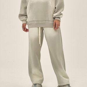 Prix d'usine direct femmes décontracté hiver mode lavage à l'acide survêtement haut tendance solide motif en détresse poids lourd français - Product Image 4