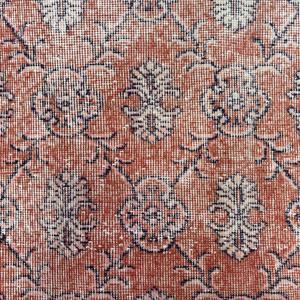 Turkish Vintage <b>Runner</b> Rug 0.6x10.7 ft, <b>Red</b> Blue Plants & trees Wool Rug - Product Image 4