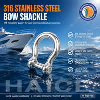 Accastillage marin en acier inoxydable 316, manille forgée pour ancre de proue, goupille hexagonale de 12 mm, type européen, accessoires pour bateaux et yachts