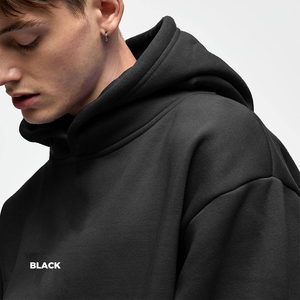 Sweat à capuche uni en coton épais de haute qualité 400 g/m² Logo personnalisé Design épais et lourd en polyester éponge française anti-rétrécissement - Product Image 6