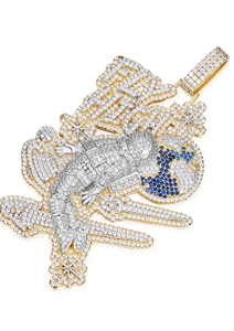 จี้นักบินอวกาศประดับเพชรโมอิสซาไนต์ชุบทองคำขาว 14K และโรเดียม เงินแท้ 925 ดีไซน์รูปโลก โดดเด่นมีสไตล์ ฮิปฮอป เหมาะสำหรับทุกเพศ เป็นของขวัญสุดเท่ - Product Image 3