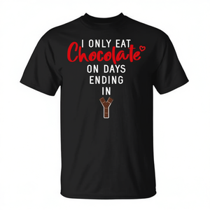 Je ne mange que du chocolat les jours qui se terminent par un Y - T-shirt No Chocoholic - Produit promotionnel - Product Image 2
