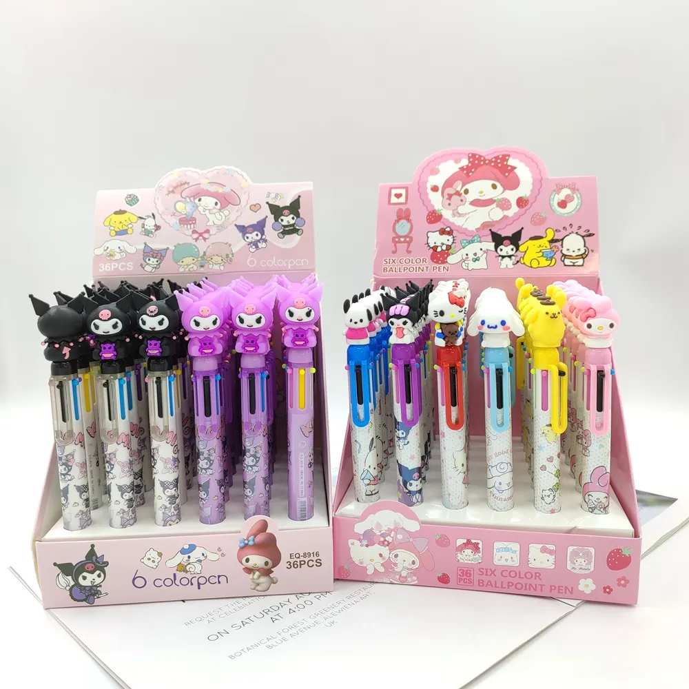 Großhandel Schulpapier 36 Stück Kawaii Kuromi 0,5 mm Neutraler Stift Anime Melodie Kuromi Stift